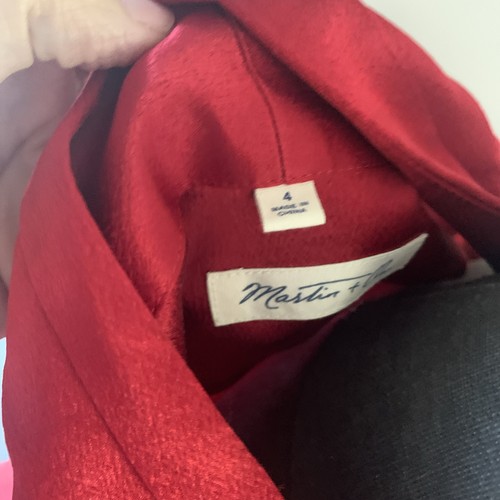 100% Silk Martin + Osa Red V Neck, Tank Shell Pleats Top Size 4 - Picture 9 of 9