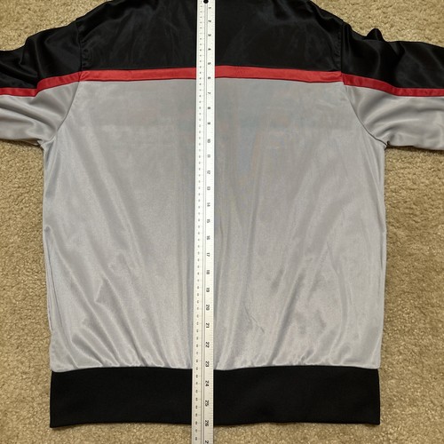 VTG Nike Track Jacket 1980s Large Mens Japan Blue Tag Full Zip Grey Red Blk poly - Picture 12 of 12