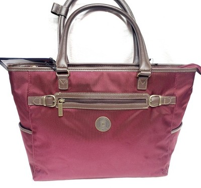RALPH LAUREN CHAPS Burgundy Brown 16'' Tote Messenger Bag NWT Multi-pocket 