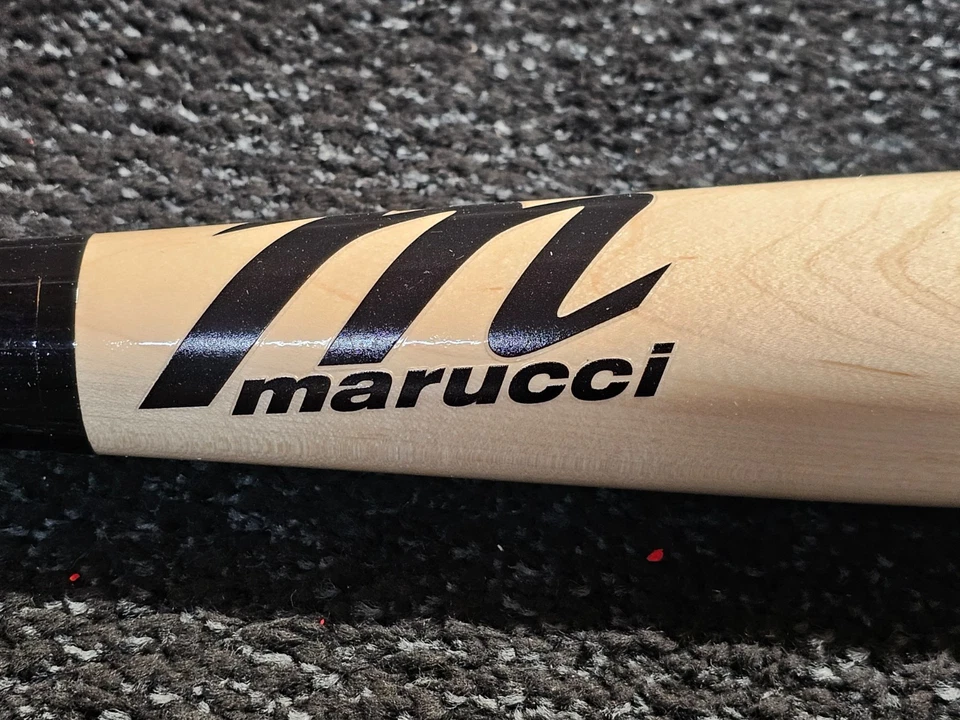 Bate de béisbol de madera Marucci de arce hecho a mano 34" perilla cónica, barril grande Foto 4 de 4