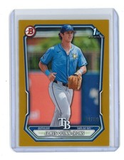 James Quinn-Irons 2026 1st Bowman Rookie Card Gold BORDER /50 Rays. rookie card picture