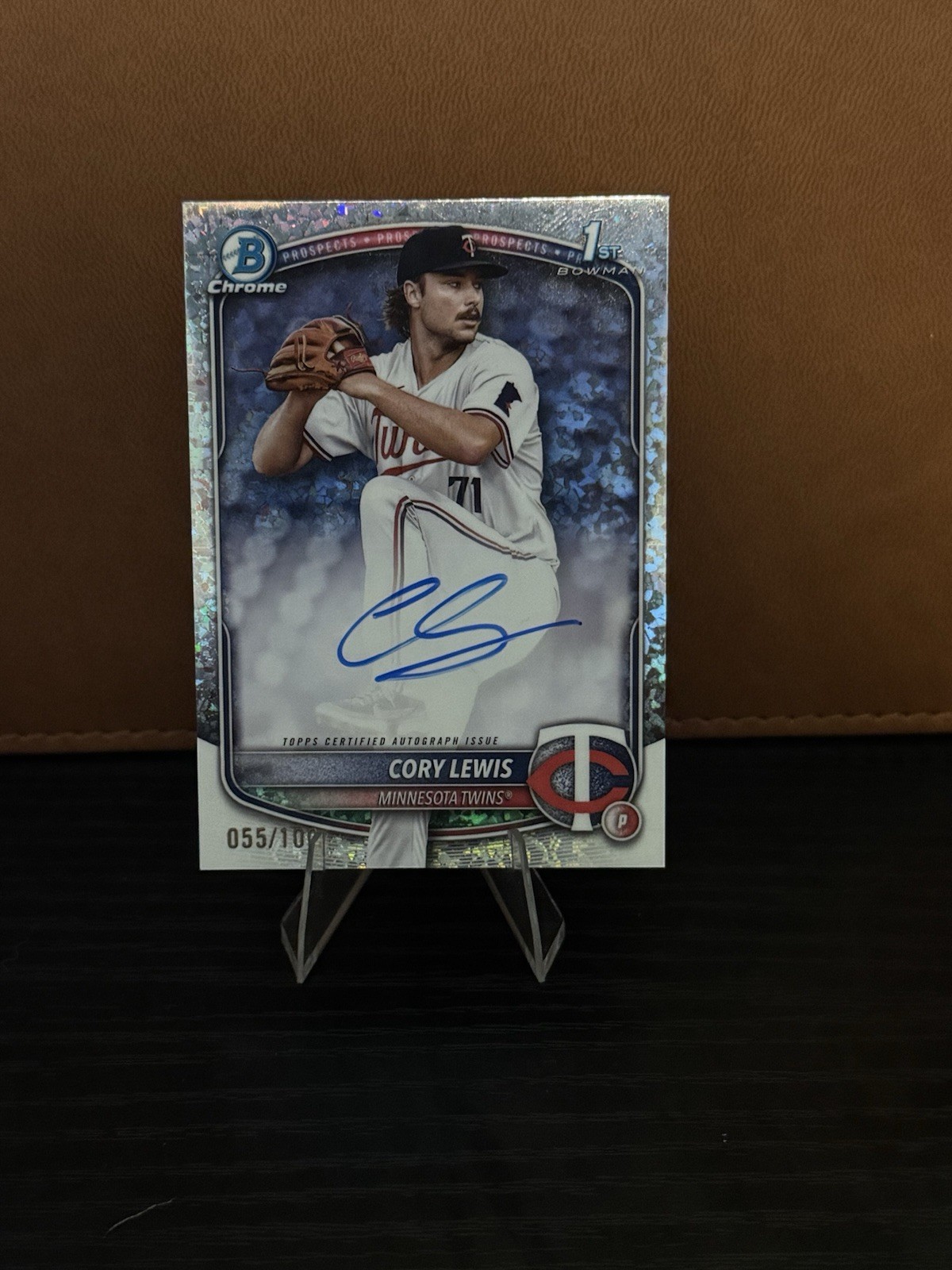 2025 Bowman Chrome 1st Prospect Mini-Diamond Refractor /100 Cory Lewis Auto