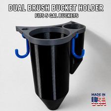 Car Detailing Bucket Brush Holder Dual Organizer For 5 Gallon Buckets W Hooks