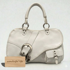 Borsa Christian Dior Gaucho in pelle bianca John Galliano vintage rara autentica