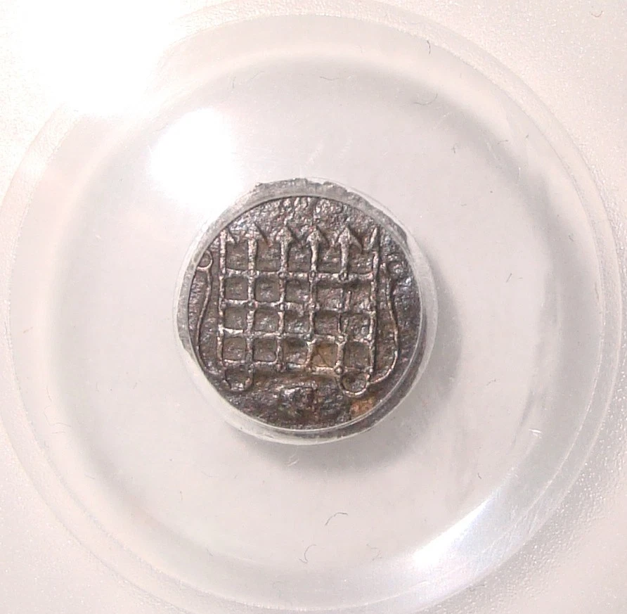 Medio centavo de plata martillada Inglaterra Isabel I 1590-1592 graduación profesional VF35 Foto 2 de 4