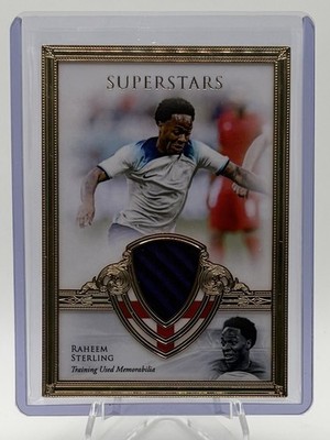 2023 Futera Unique Raheem Sterling 23kt Gold Plated Superstars Used Relic /15