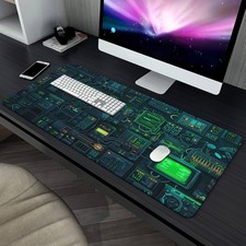 1pc XXL Large Gaming and Office Mouse Pad - Futuristic Control Panel Design, N