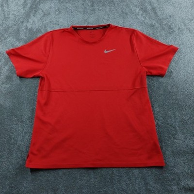 Nike Shirt Mens Medium Red Dri Fit Gym Workout Running Athleisure Active Top