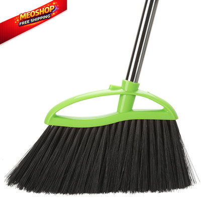 Soft Bristles Green Angle Broom Long Handle Indoor for Hardwood 