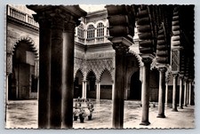 Sevilla Spain Postcard Alcazar Royal Patio de las Doncellas Moorish Castle RPPC