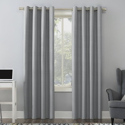 Sun Zero Duran Blackout Grommet Curtain Panel 50''x63'' Gray Single