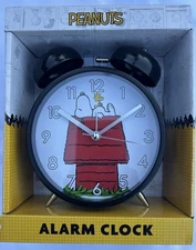 🔥🐶Peanuts Snoopy & Woodstock Twin Bell Alarm Clock-Retro Analog-Collectible