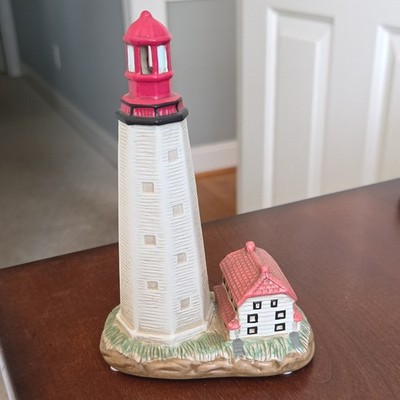 Lefton Sandy Hook Lighthouse Ceramic Figurine 1993 Hand Painted Nautical