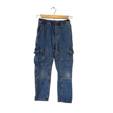 Mini Boden Boys Pull-on Carpenter Denim Jeans Sz 9 Years Elastic Waist Pockets