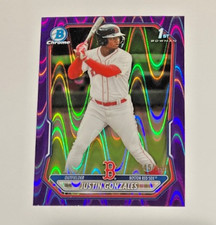 2026 BOWMAN CHROME JUSTIN GONZALES 1ST ROOKIE PURPLE REFRACTOR SP #/250 RED SOX