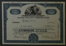 Major Realty Corporation 1981 100 000 akcji