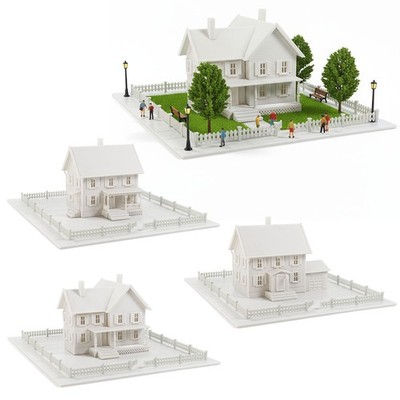Evemodel Spur N 1:160 Wohnhaus Bausatz mit Zaun und Grundplatte