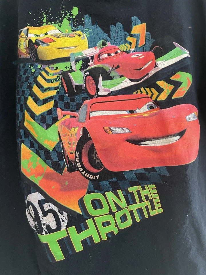Disney Pixar Cars Kid Boys Lightning McQueen Crewneck Short Sleeve Shirt Black 7 - Image 3 of 4