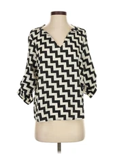 Collective Concepts Women Black 3/4 Sleeve Blouse XS