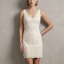 VTG Sue Wong Nocturne Lace Soutache Mini Dress 6 Ivory Cocktail Party Bridal NWT