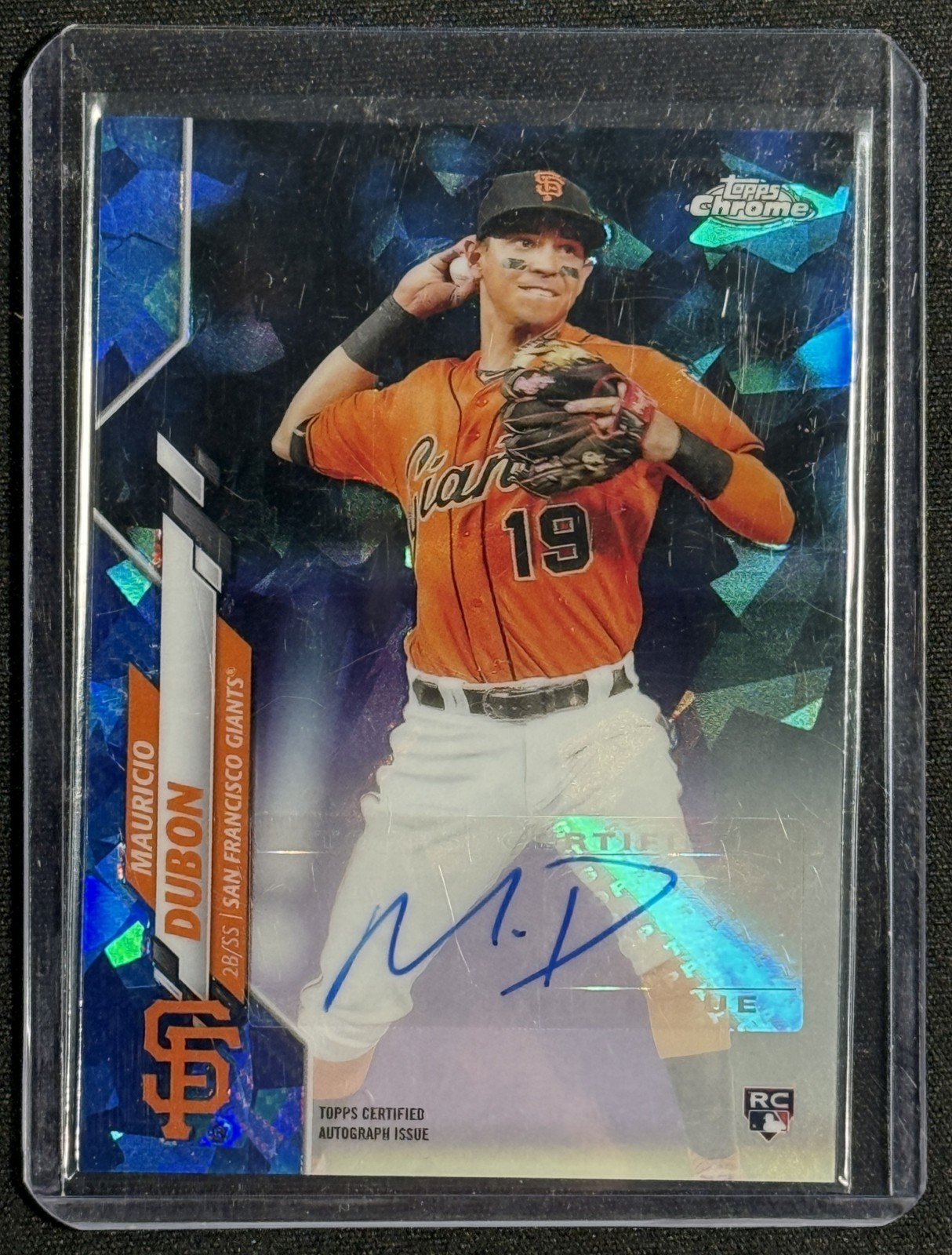 MAURICIO DUBON 2020 TOPPS CHROME UPDATE SAPPHIRE #RA-MD AUTO ROOKIE RC