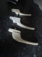 3 x white uPVC window handles