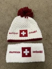 Swiss Ski team Lot of 2 Winter Ski Knit Hat & Headband Raiffeissen Swiss Cross