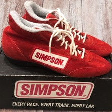 Vintage 90s Simpson Racing Shoe Red Size 6.5 Made In USA