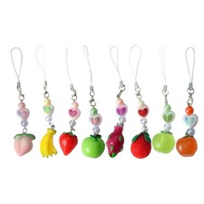 Fruit Phone Chain Colorful Keyring Elegant Acrylic Earphone Case and Phone Charm