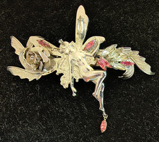 Kinlo Folly antique Fairy made in France silver hair clip