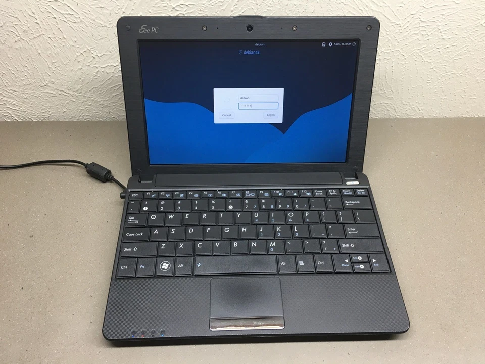 🤖 ASUS Eee PC 1001px 10.1" LCD 1GB 1.66GHz Intel ATOM N450 160GB HD Debian 13 - Imagen 2 de 4