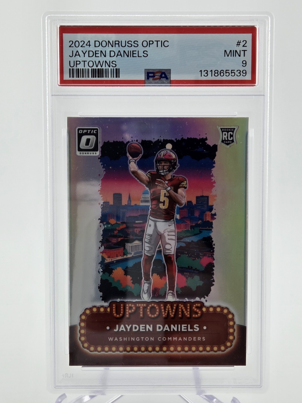 2024 Panini Donruss Optic Uptowns Jayden Daniels #2 PSA 9 Case Hit RC