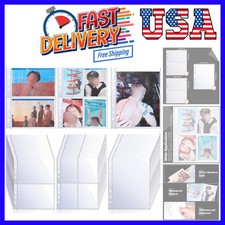 30 Pcs Binder Pockets Clear 4/2/1 Pockets for 6 Ring A5 Binder Insert Card Sl...