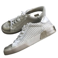 Dolce Vita Zina Sneakers Size 8 Bone Gold Woven