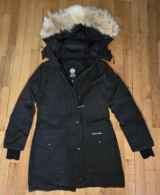 Canada Goose Trillium Parka with Fur Black Fusion Medium *Used In Good Condition