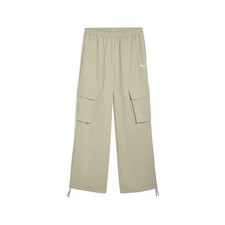 PUMA Wardrobe Essentials Relaxed Woven Cargo Pants Womens Green Casual Athletic