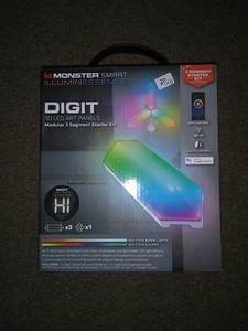 Monster Smart. Digit 3D LED Art Panels. Modular 3 Segment Starter Kit. Brand New