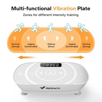 Merach Vibrationsplatte Leiser Körpershaker Massagegerät Trainingsgerät für Zuhause