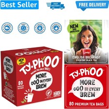Typhoo • 80  Black Tea Bags • Ethically Sourced Tea Leaves • Packed in the UK... 0.05 per strip