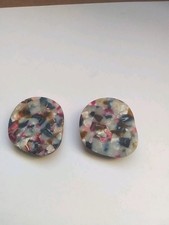 Vivaia Removable Shoe Clips, Retro Multicolor Confetti, Asymmetrical, 1.5" 1.25"