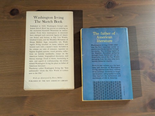 2pk WASHINGTON IRVING Vintage Paperbacks Legend Sleepy Hollow Sketch Book Set - Picture 3 of 3