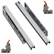 Undermount Drawer Runners - Push To Open Full Extension 3D Clips  - 19mm - 35kg