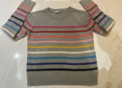 GAP Kinder Mädchen grau verrückt Regenbogen Streifen Rundhalsausschnitt Alter 10-11 Pullover/Pullover