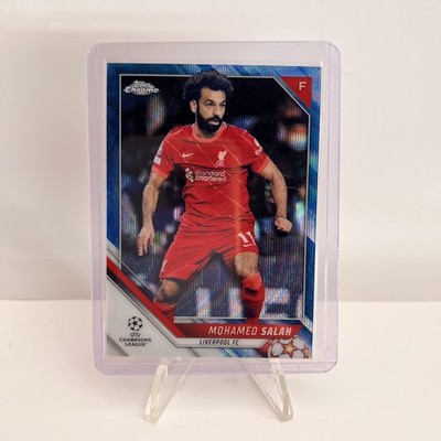 2021-2022 Topps Chrome Blue Wave Mohamed Salah /75 Liverpool FC 