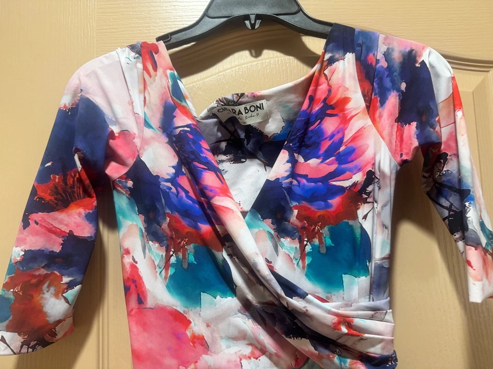 New Chiara Boni La Petite Robe Pink, Blue and Aqua Dress Size 40 (US 4) - Image 2 of 4