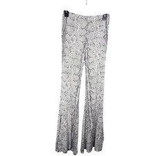 PrettyLittleThing Grey Snakeskin Print Flare Leg Pants Womens US 4 High Rise
