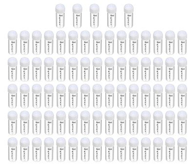 80 Stück 5ml Probenröhrchen transparent mit Deckel für Labor Flüssigkeiten und F