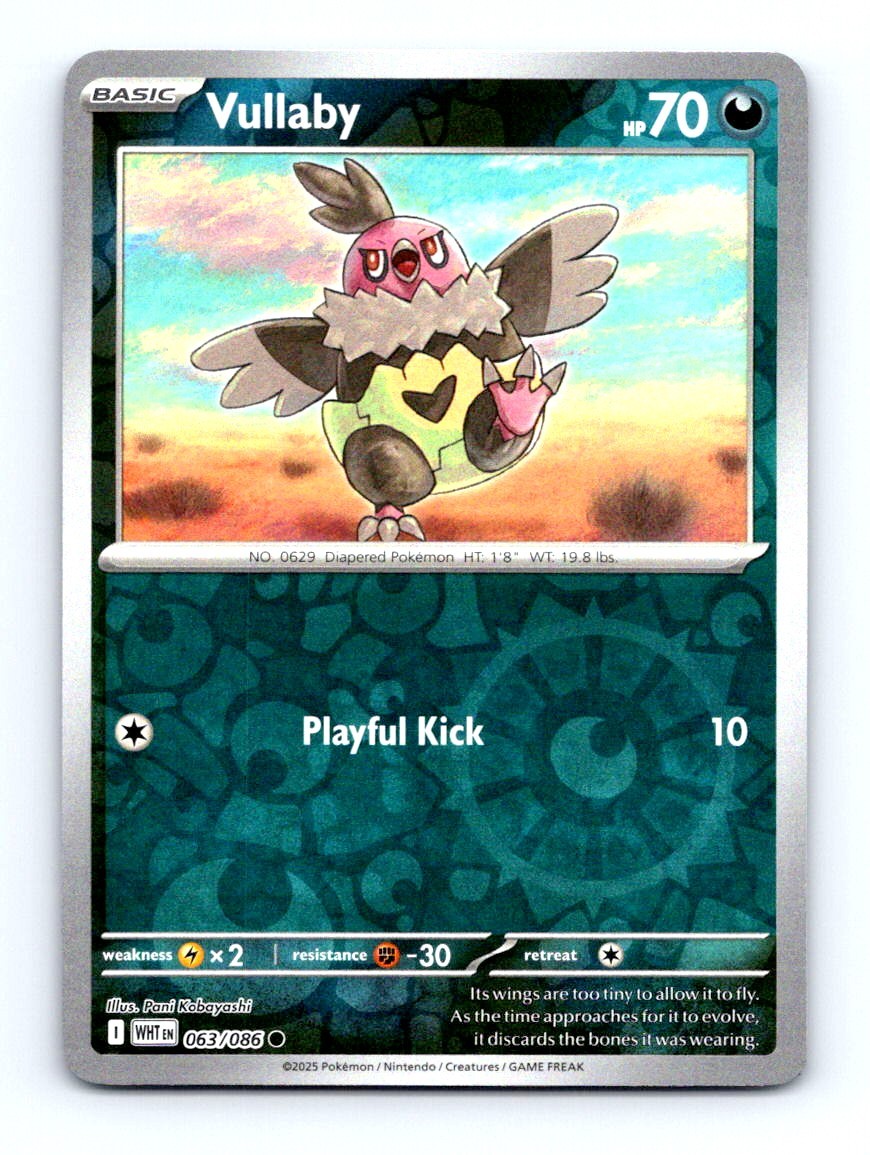 #63 2025 Pokemon White Flare * Vullaby REVERSE HOLO