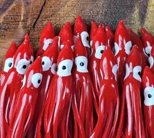 (Lot of 25) Hoochie Squid Skirts 3.5" Soft Body w/Eyes Saltwater/Freshwater!!