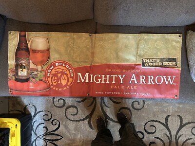 BRAND NEW Huge New Belgium Mighty Arrow Pale Ale Canvas Beer Banner